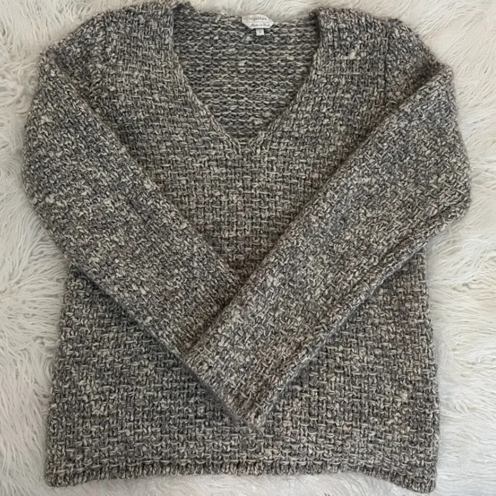 Women’s Max Mara Made In Italy Gray Wool Blend Sweater Size Small